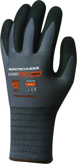 GANT TRICOT DOUBLE ENDUCTION NITRILE NOIR   [GNIS]