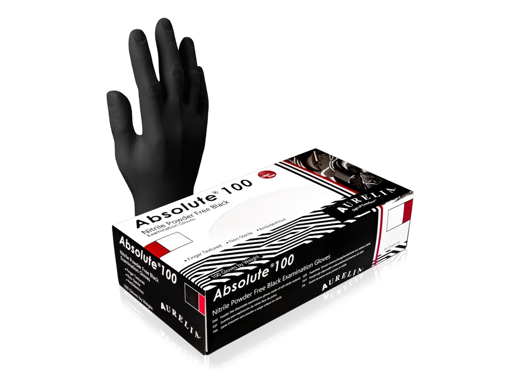 BOITE 100 GANTS NITRILE NOIR NON POUDRE [GNITRIN]