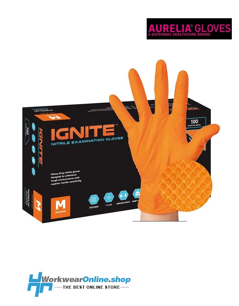 BOITE DE 50 GANTS GANT NITRILE ORANGE