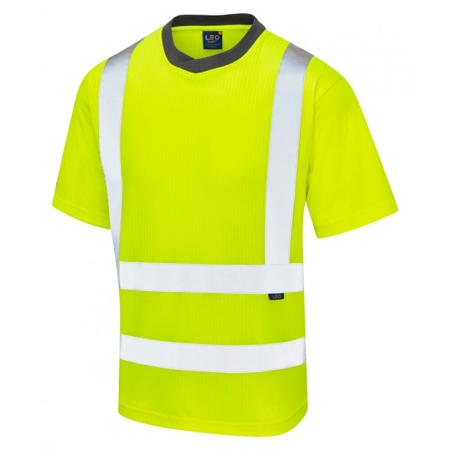 TS JAUNE CII BAUDRIER + bandes verticales POLYCOTON traitée anti UV 