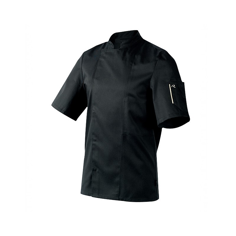 VESTE CUISINE NOIR MANCHES COURTES