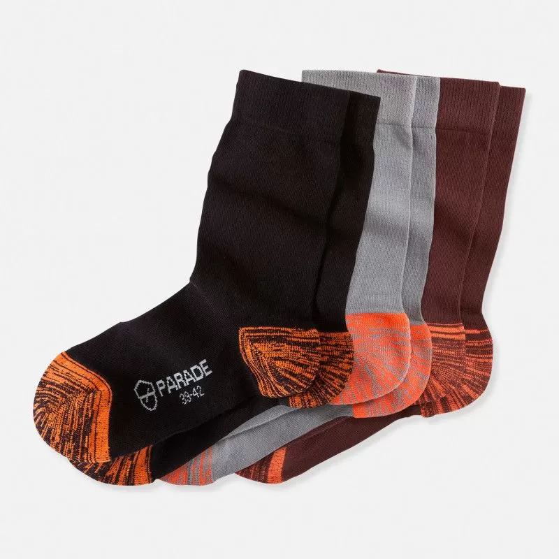 Lot de 3 paires de Chaussettes tricolore (marron, noir et gris) MADRID 43-46