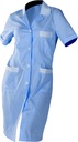 BLOUSE BLEUE PAREMENTS BLANCS P/C MC  [DMBBLPC]