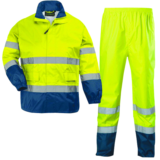 ENSEMBLE DE PLUIE HV JAUNE / MARINE
