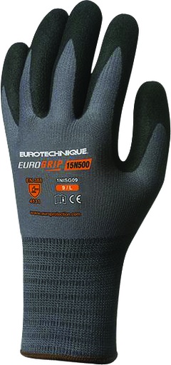 GANT TRICOT DOUBLE ENDUCTION NITRILE NOIR   [GNIS]