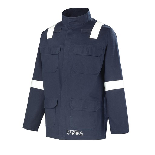VESTE MULTIRISQUES ATEX AVEC BANDES BLEU MARINE VETIFOR 